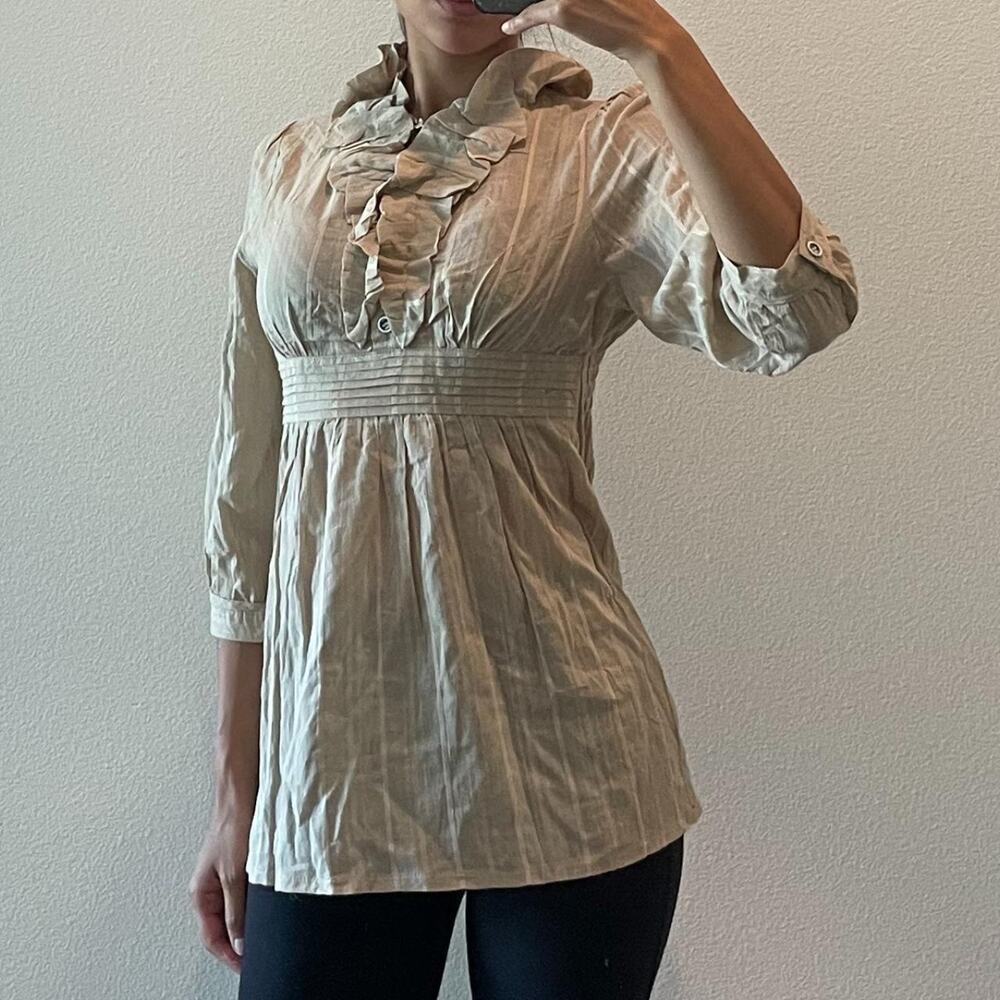 Beige 3/4 Sleeves Blouse